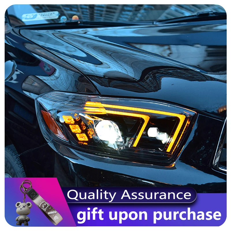 

Car Lamps For Toyota Highlander 2009-2011 Front Lamp LED Turn Signal DRL Headlight HID Projector Lens Auto Accessories