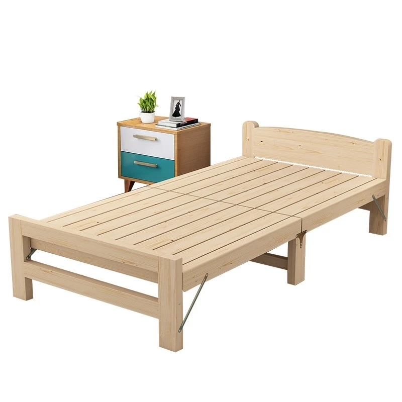 Solid wood folding, 2 meters long, table single, small 90cm wide simple children's activity bed, wooden and convenient