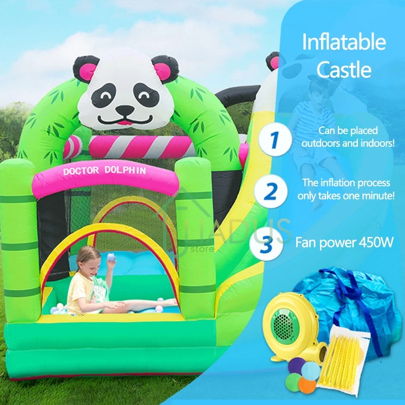 Castello gonfiabile con piscina a onde, cortile, casa di rimbalzo d\'aria con ventilatore, castello gonfiabile, regali per bambini, casa da gioco per