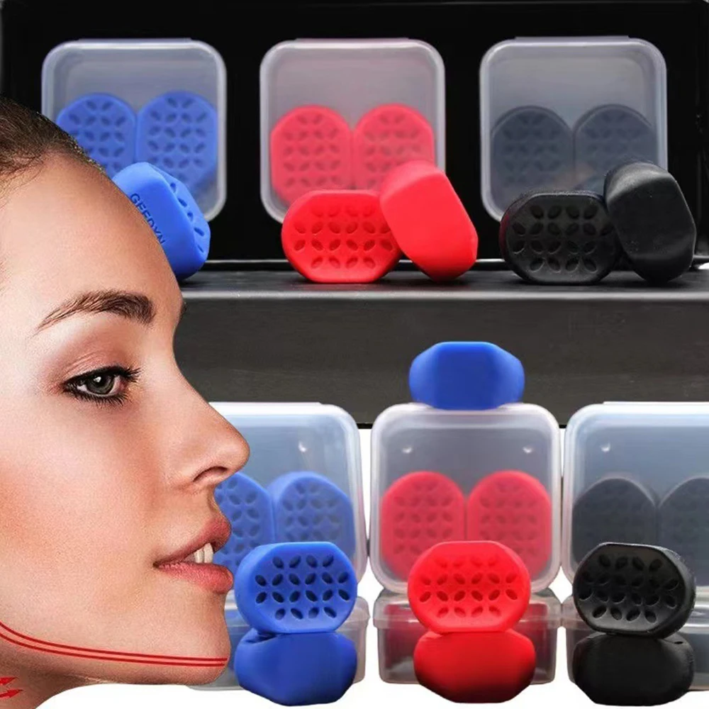 2pcs Silicone Jaw Line Exerciser Ball staccabile Jaw Line Trainer Face Facial Muscle Trainer JawLine masticare Ball Training Supplies
