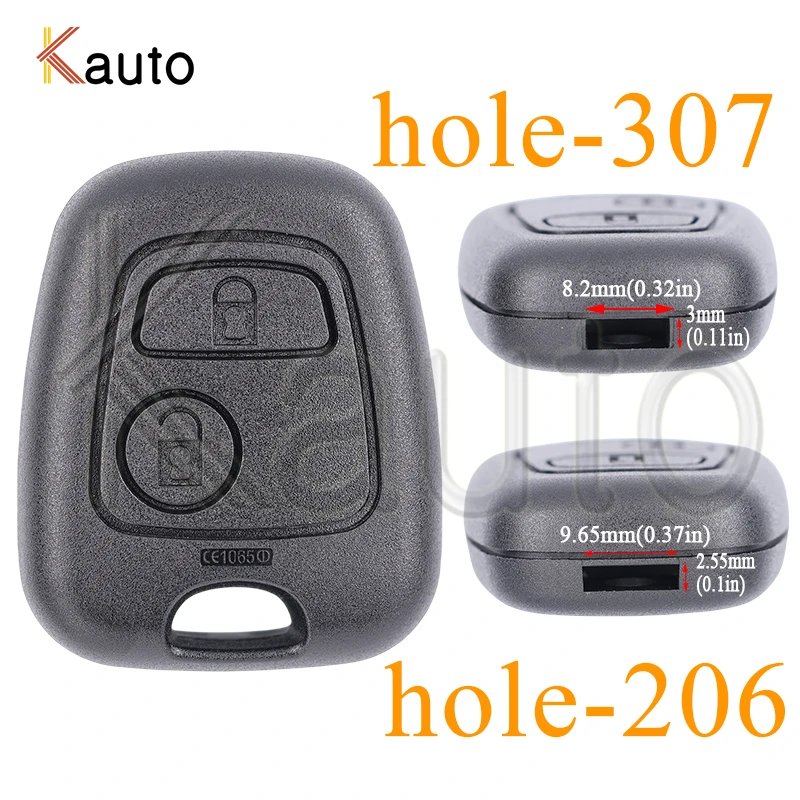 Smart Car Key Shell 2 Buttons for Peugeot Citroen Xsara Picasso Hole-307 Hole-206 fit VA2/HU83/NE78/NE72/NE73/VAC102/NO153 blade