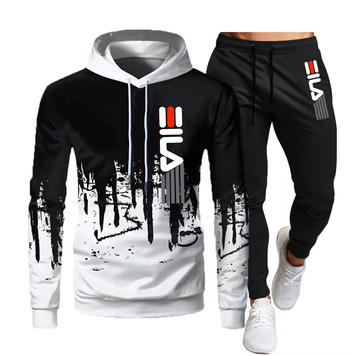 Men's hooded sweatshirt Fashion brand Casual jogging pants Sweatpants Autumn Winter Men's set 2024