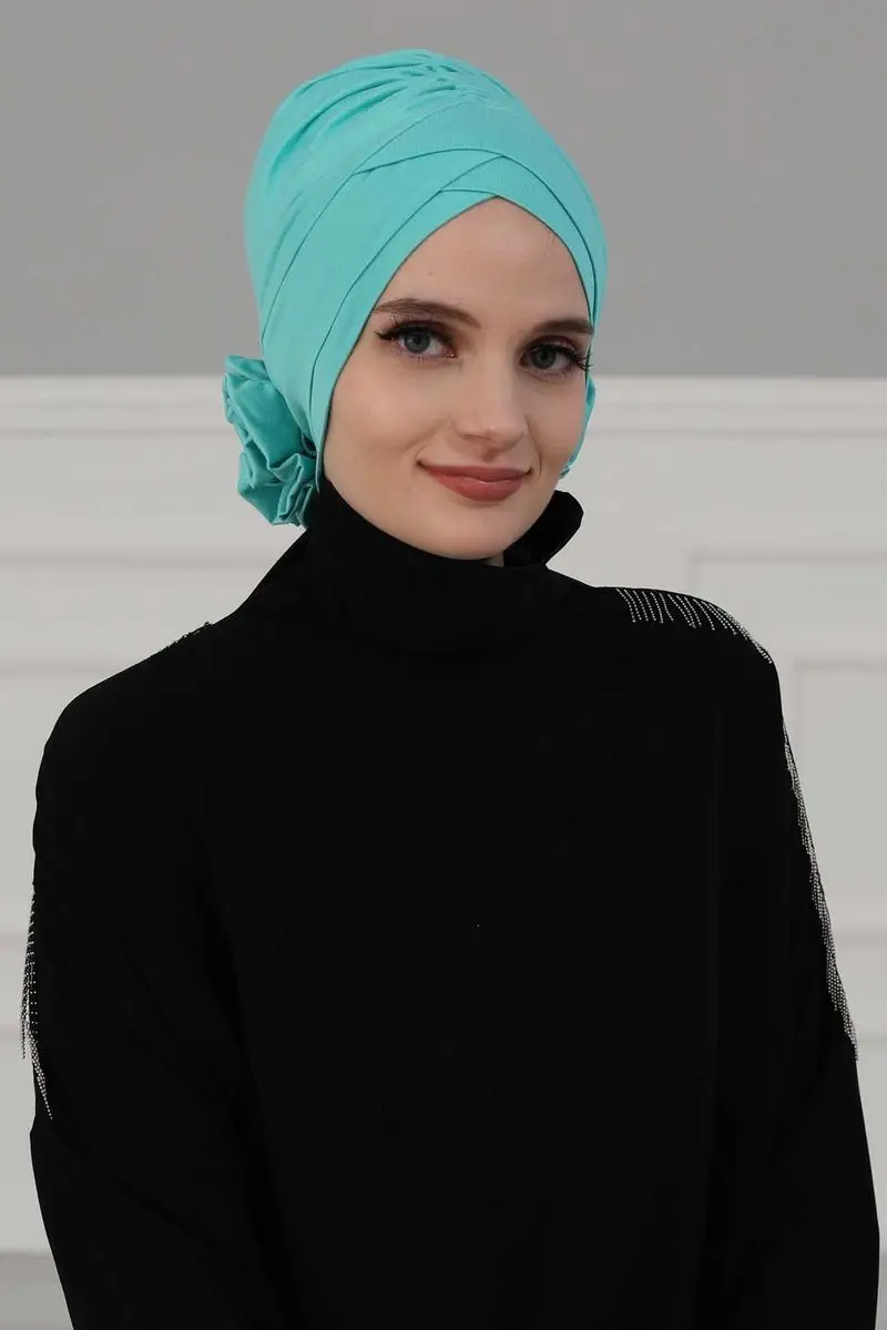 Cross Rose Bone Turquoise