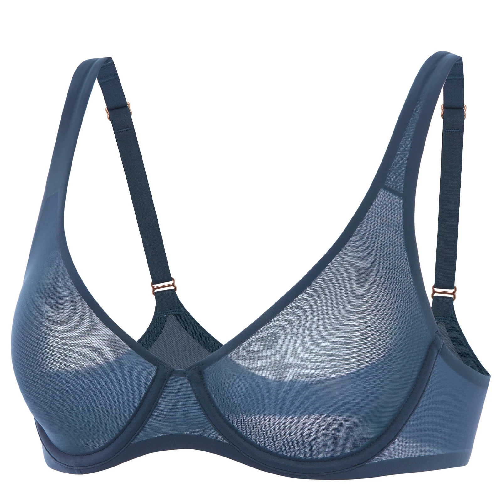 

Women's Mesh Balconette Bra Seamless Demi Supportive Comfortable Underwire Unlined Sheer Smoothing Bras