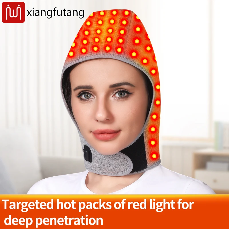 Red Light Heating Head and Neck Protection Cap Moxibustion Hot Compress Heating Caps Far-infrared Cold and Windproof Warm Cap