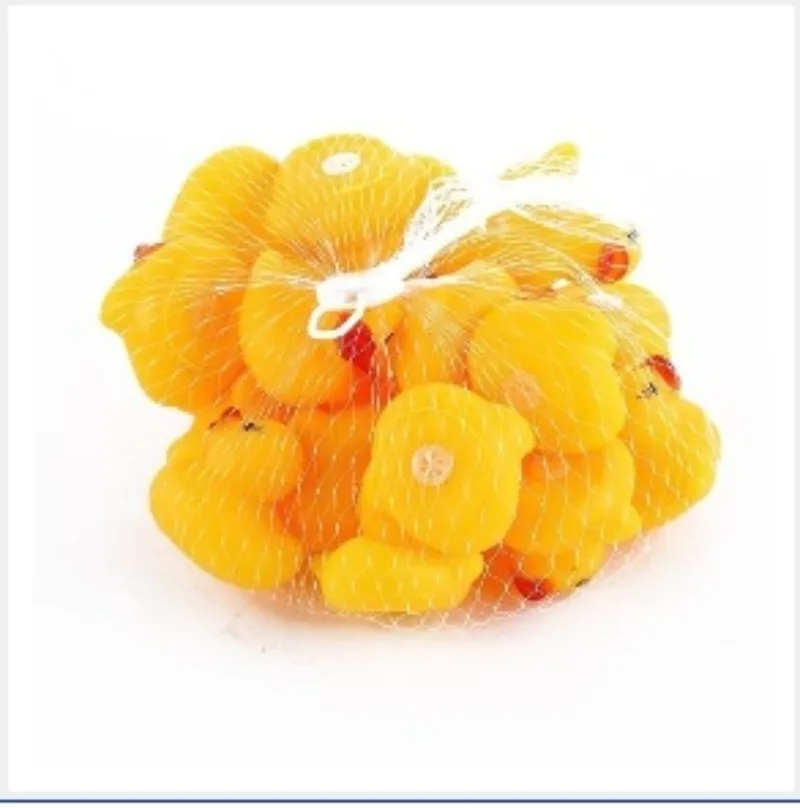 10pcs Cute Small Yellow Duck Baby Bath Toys Squeeze Rubber BB Bathing Water Fun Toy Race Classic Squeaky Kids Toys