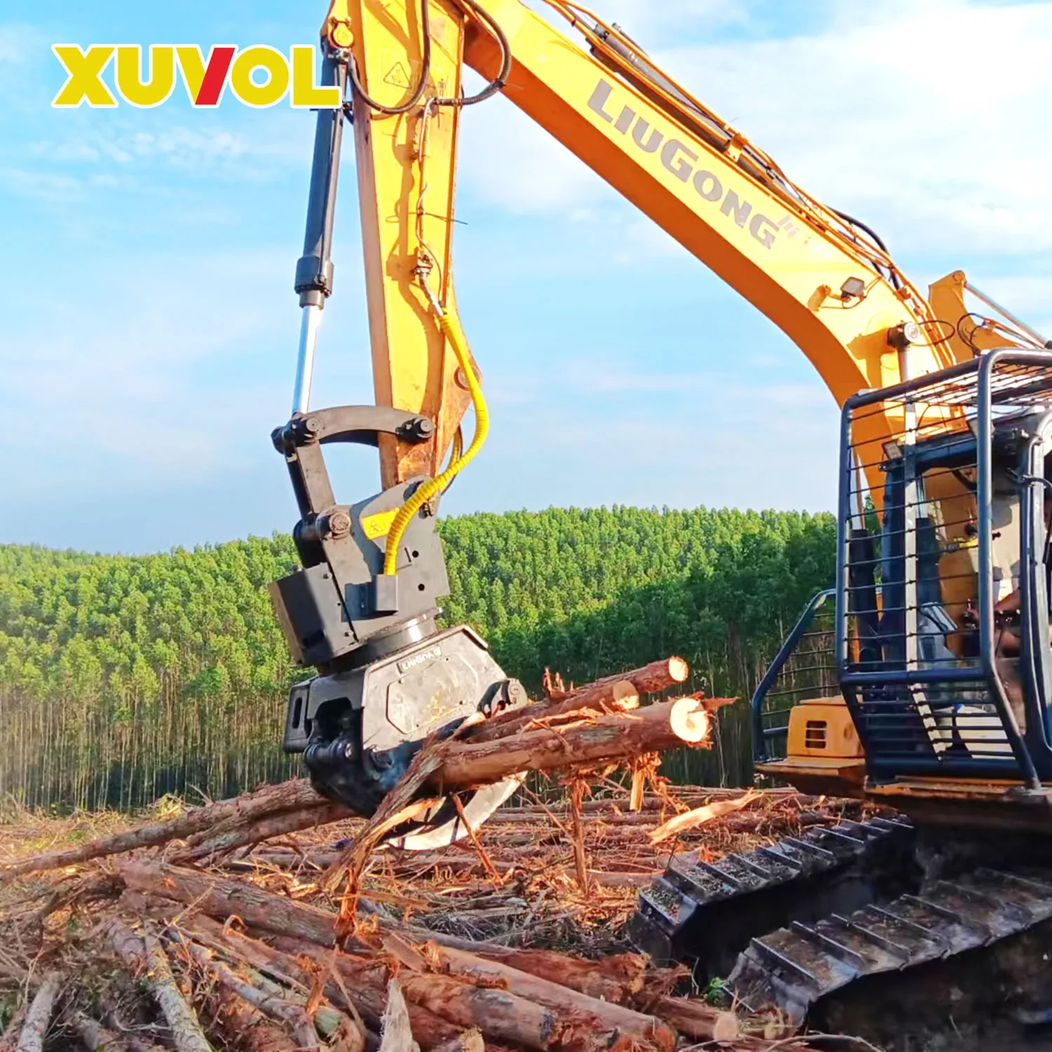 Forestry Machinery Xuvol Grab WYJ50W Grab with Clamping Cylinder Excavator Saw Accessories