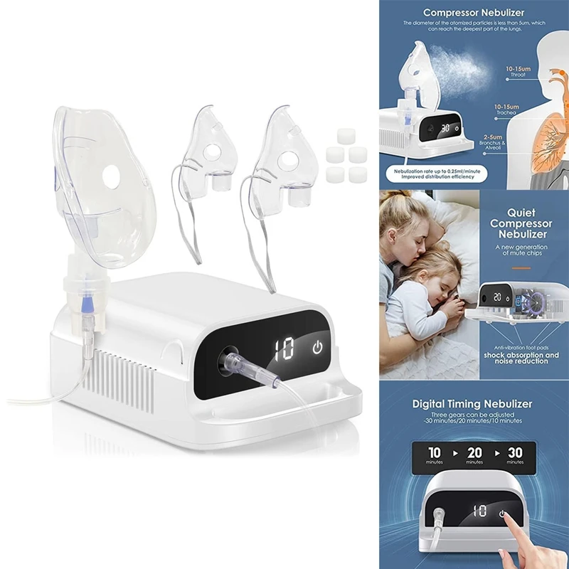 

Умный небулайзер, умный цифровой небулайзер, для проблем с дыханием, малошумный распылитель, Домашний Настольный распылитель