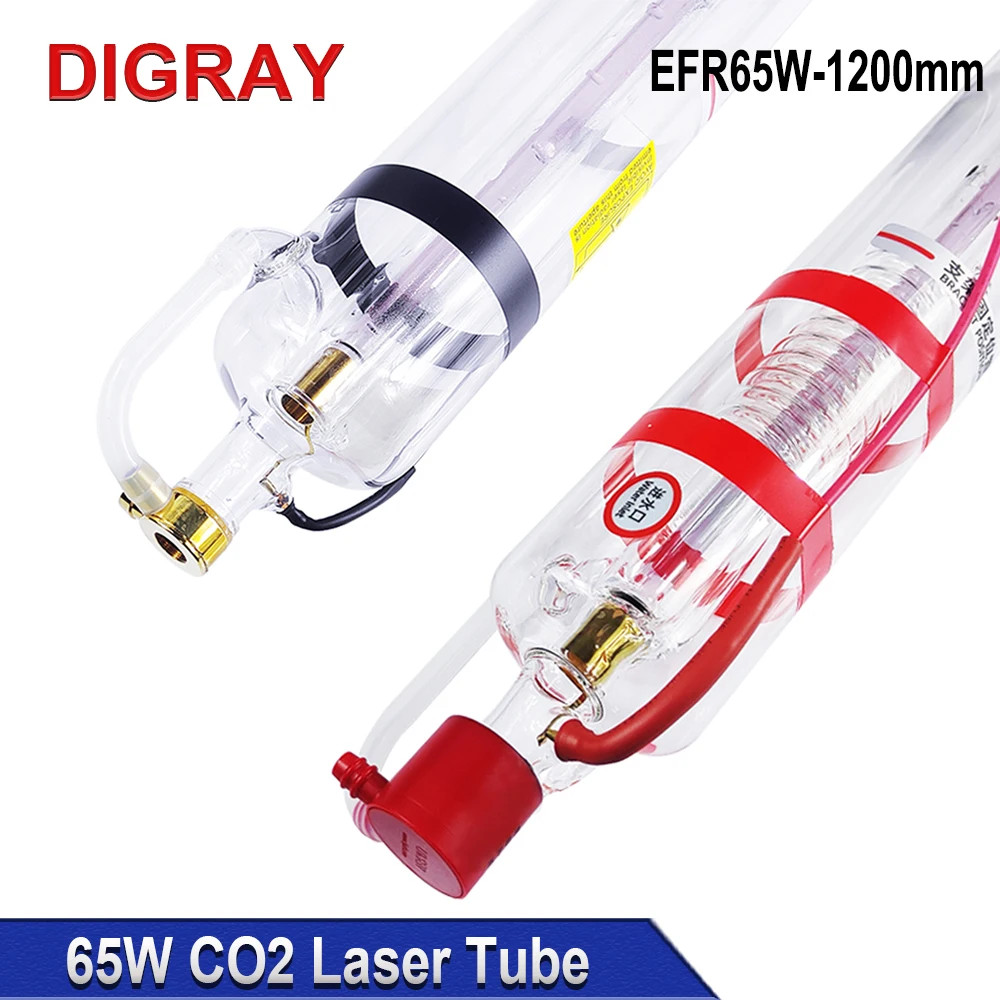 DIGRAY EFR 70W CO2 หลอดเลเซอร์เส้นผ่านศูนย์กลาง 55 มม.หลอดเลเซอร์ความยาว 1200 มม.หลอดเลเซอร์เหมาะสําหรับเลเซอร์แกะสลักและตัดเครื่อง