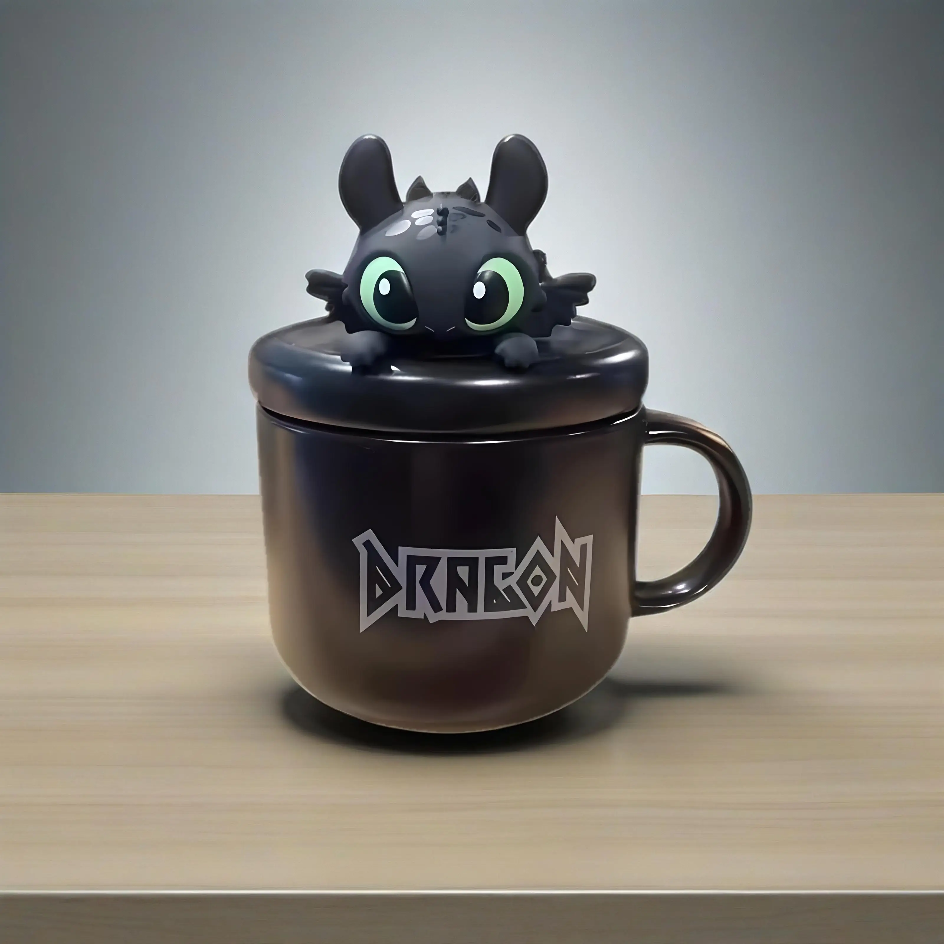 

Beijing Film Park Souvenir Dinosaur Toothless Mug with Lid Ceramic Water Cup Children's Birthday Gift