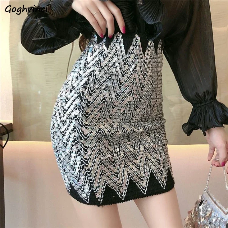 

Women Mini Skirts Fashion Bling Sexy Sequins Elegant High Waist Sweet Hot Ladies Club Stretchy Charming Skirt Vintage Partywear