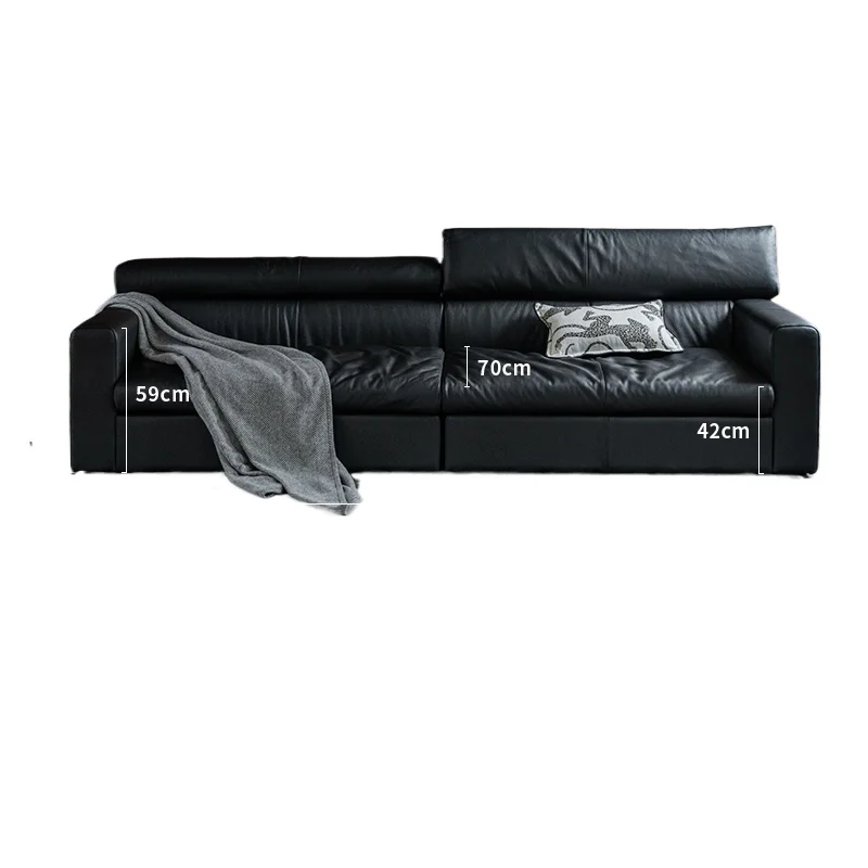 

Yiyi sofa, adjustable height, simple backrest, medieval style, straight row cowhide sofa
