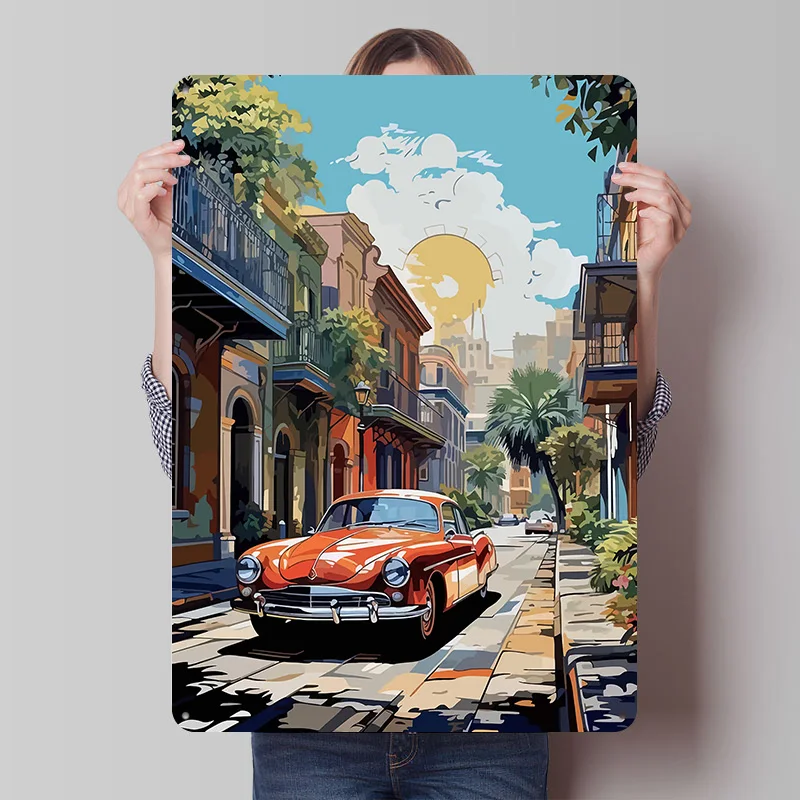 Sports Car Metal Poster Custom Wall Art Retro Vintage Tinplate Signs for Man Cave Home Decorations Coffee Bar Accessories Decor
