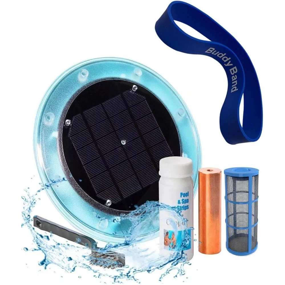 

Original Solar Pool Ionizer, Copper Ionization - Eliminate Algae | Keeps Pool Cleaner and Clear, 85% Less Chlorine, Solar Pool