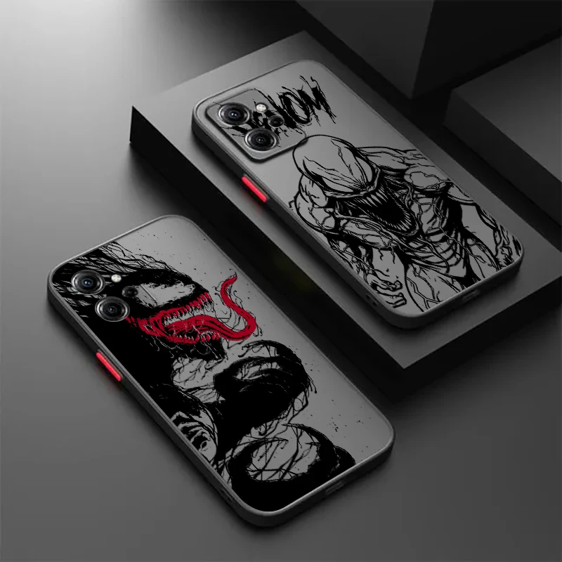 Venom Popular Art Cool Marve Frosted Translucent For Redmi Note 13R 13 12 12S 12T 11 11T 11E 10 Pro Plus 5G TPU Phone Case