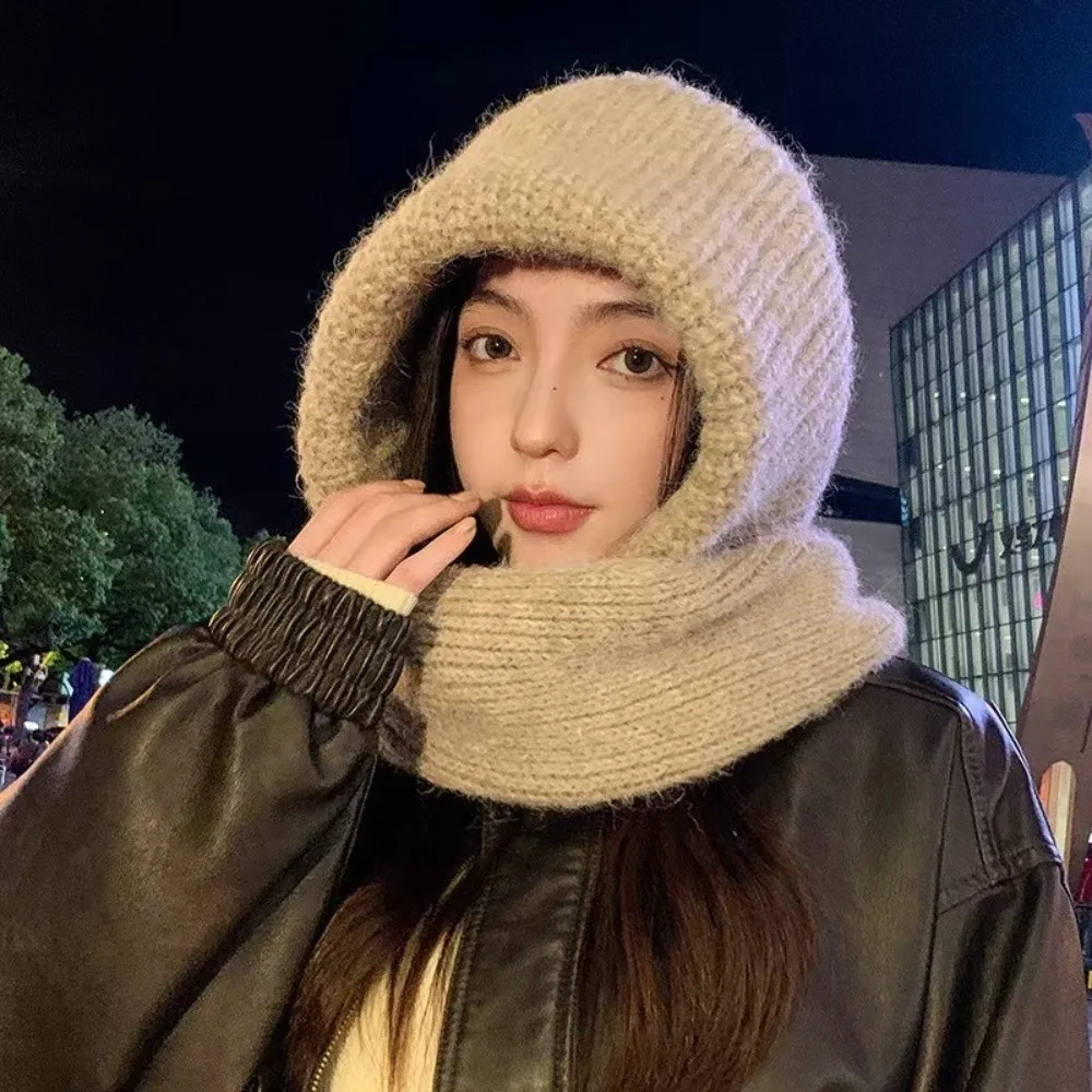 

Новый шарф 2-в-1, маска, интегрированная шапка, теплая ветрозащитная грелка для шеи, холодостойкая дышащая шапка с капюшоном, унисекс