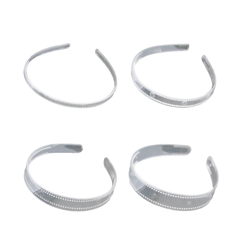 Damska przezroczysta zwykła szeroka/cienka opaska na głowę panna młoda zębata obręcz do włosów 8mm/12mm/20mm/25mm przezroczysta plastikowa opaska do włosów Party odzież na co dzień