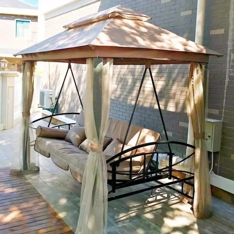 Outdoor swing leisure tent courtyard cradle wrought iron swing
