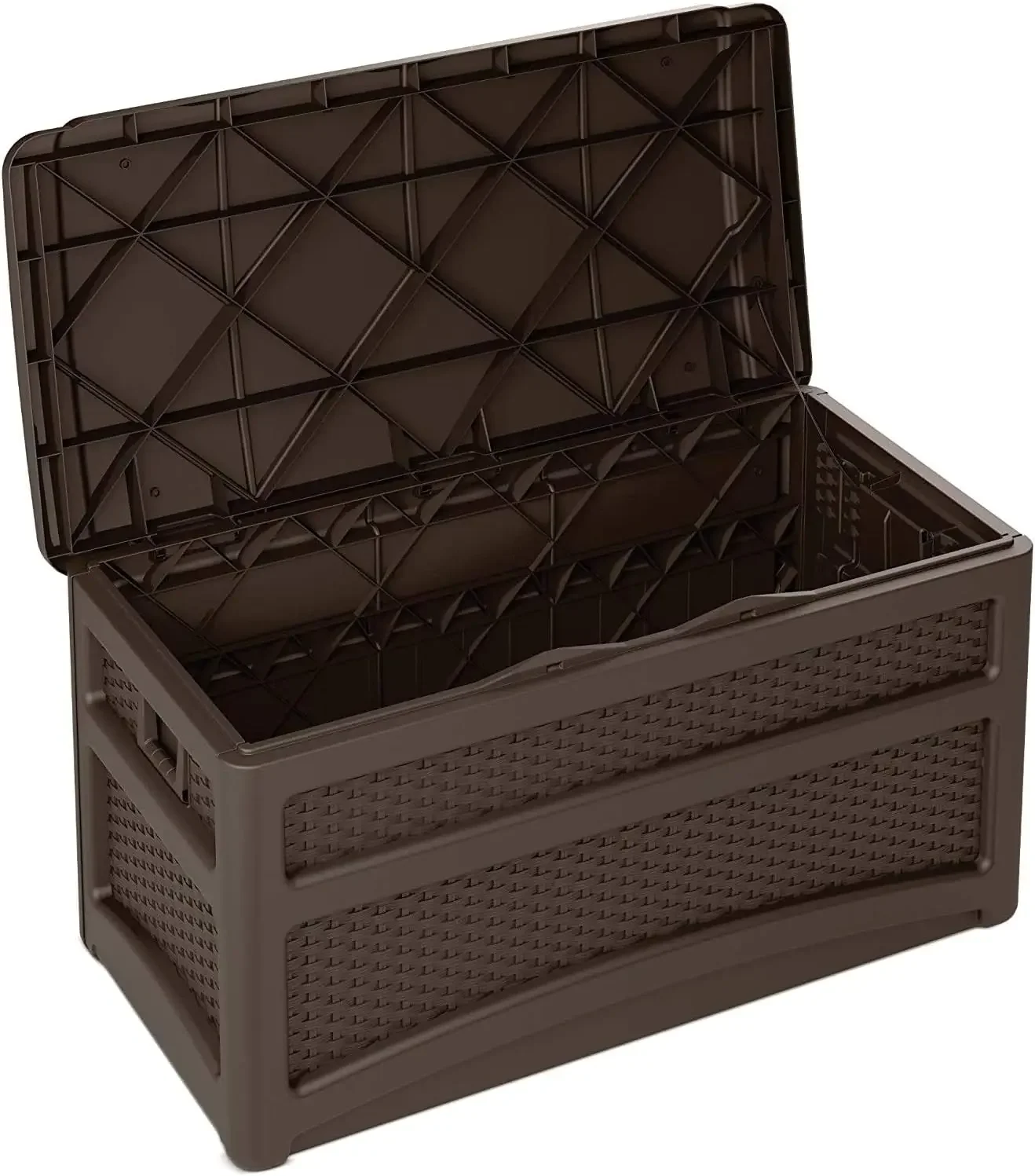 Durable 73 Gallon Outdoor Plastic Storage Chest with Handles, Wheels, and Seat for Patio, Garden