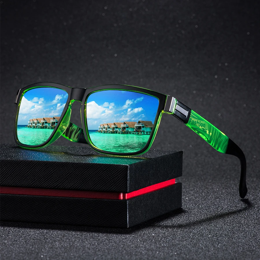 4PCS Fashion Vintage Pattern Square Sunglasses Men Women Fishing Driving Man Luxury Brand Designer Sun Glasses UV400 Eyewear ﻿