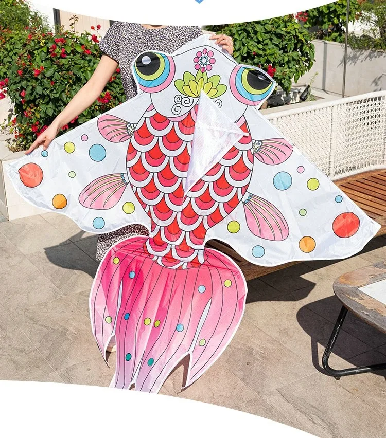 2023 Neuer Goldfischdrachen für Kinder, einfach zu fliegendes Handkabelrad für Erwachsene