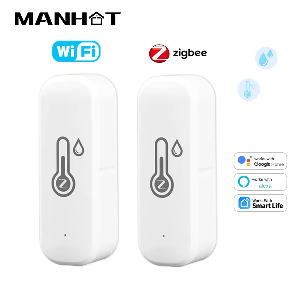 

WiFi /Zigbee smart Temperature and Humidity Sensor Smart Life Indoor Humidity Sensor Monitoring Work with Tuya Alexa Google Home