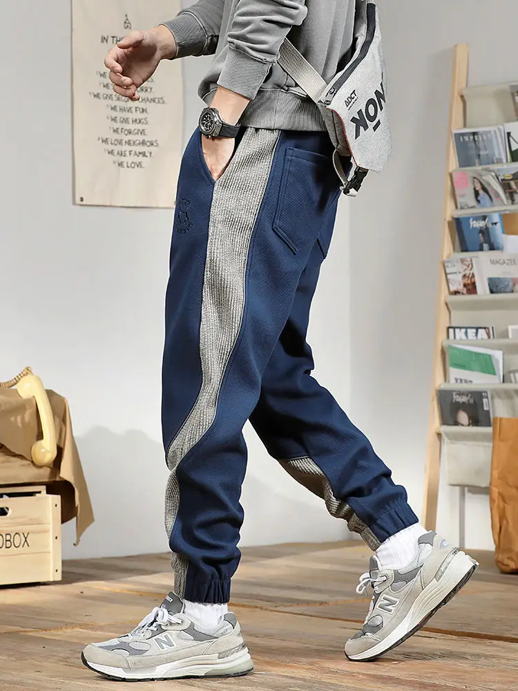 Casual Pants for Men in Spring Autumn New Korean Style Trendy Ankle-tie Sweatpants Straight-leg Loose Trendy Brand Men's Pants