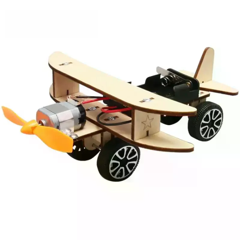 1 Zestaw Drewnianych Puzzle DIY Samolot Zabawki Naukowe Zestawy Edukacyjne STEM dla Dzieci Technologia Narzędzie Eksperymentalne Artykuły Szkolne