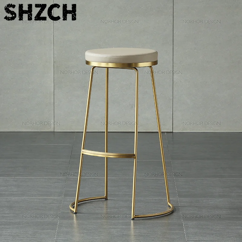 nordic-iron-bar-stool-adjustable-swivel-high-stool-with-metal-frame-for-home-pub-counter-golden-industrial-style‌