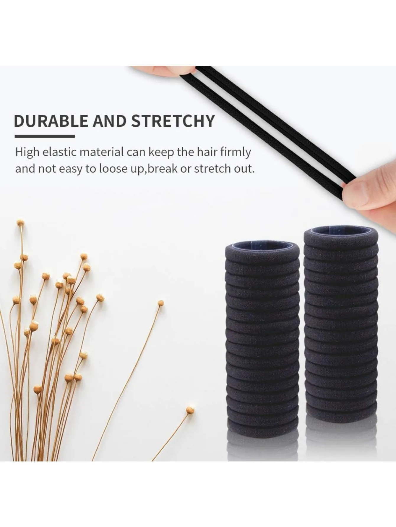 Haargummis, 100 Stück, nahtlos und mit starkem Halt, Durchmesser 4 cm (1,58 Zoll), für dickes und dünnes Haar, ideal als Geschenk (Ehefrau/Tochter)_voghion.com