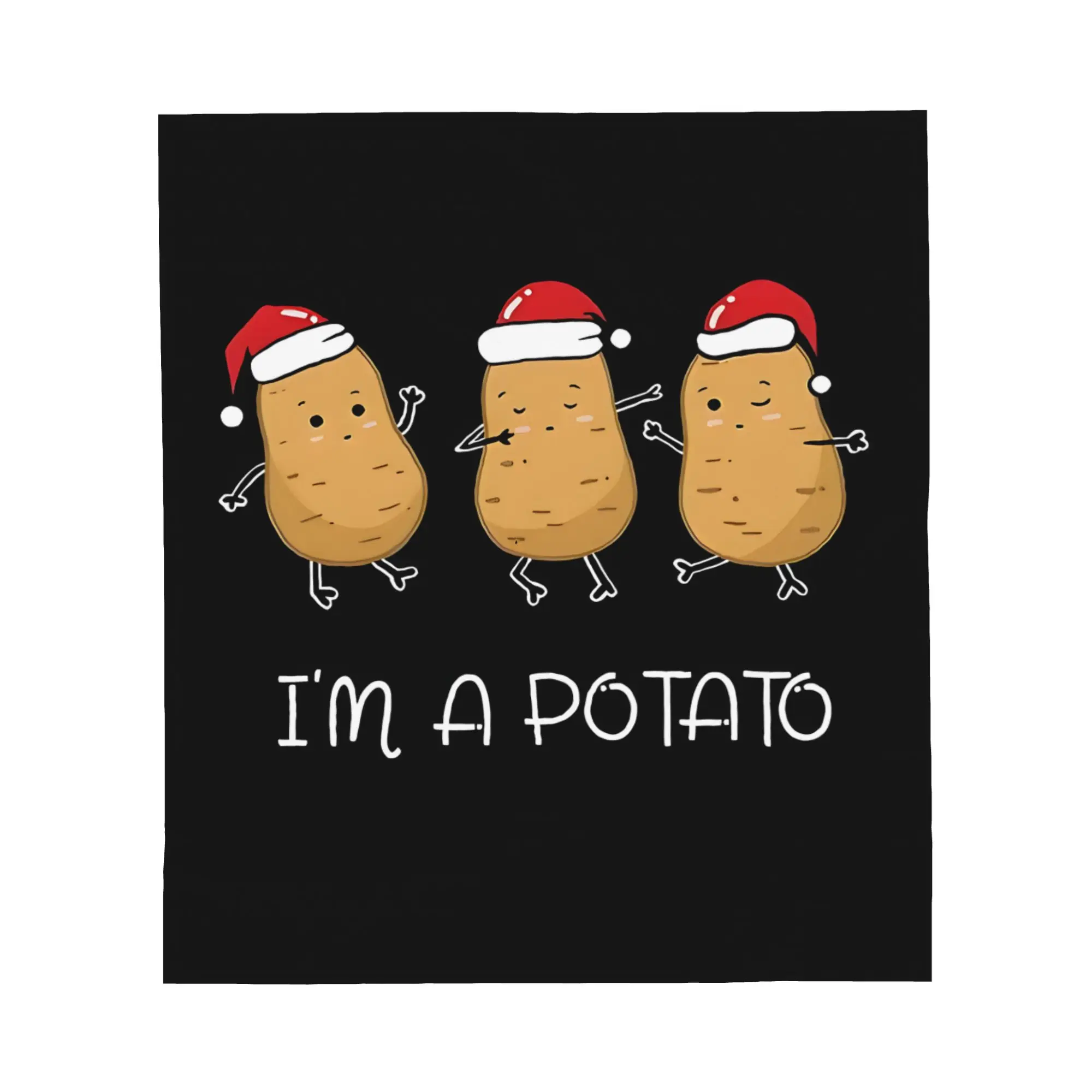 1PC I'm A Potato Santa Potato Cute  Christmas Blanket Throw Blanket Novelty Warm Blanket All Season Gift