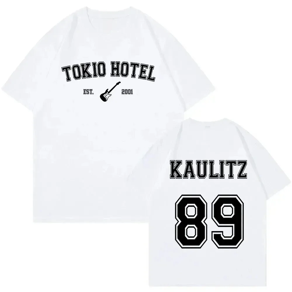 100% Cotton T Shirt Rock Band Tokyo Hotel Monogram Print Street Casual Summer Short Sleeve All-purpose T-shirt for Women and Men