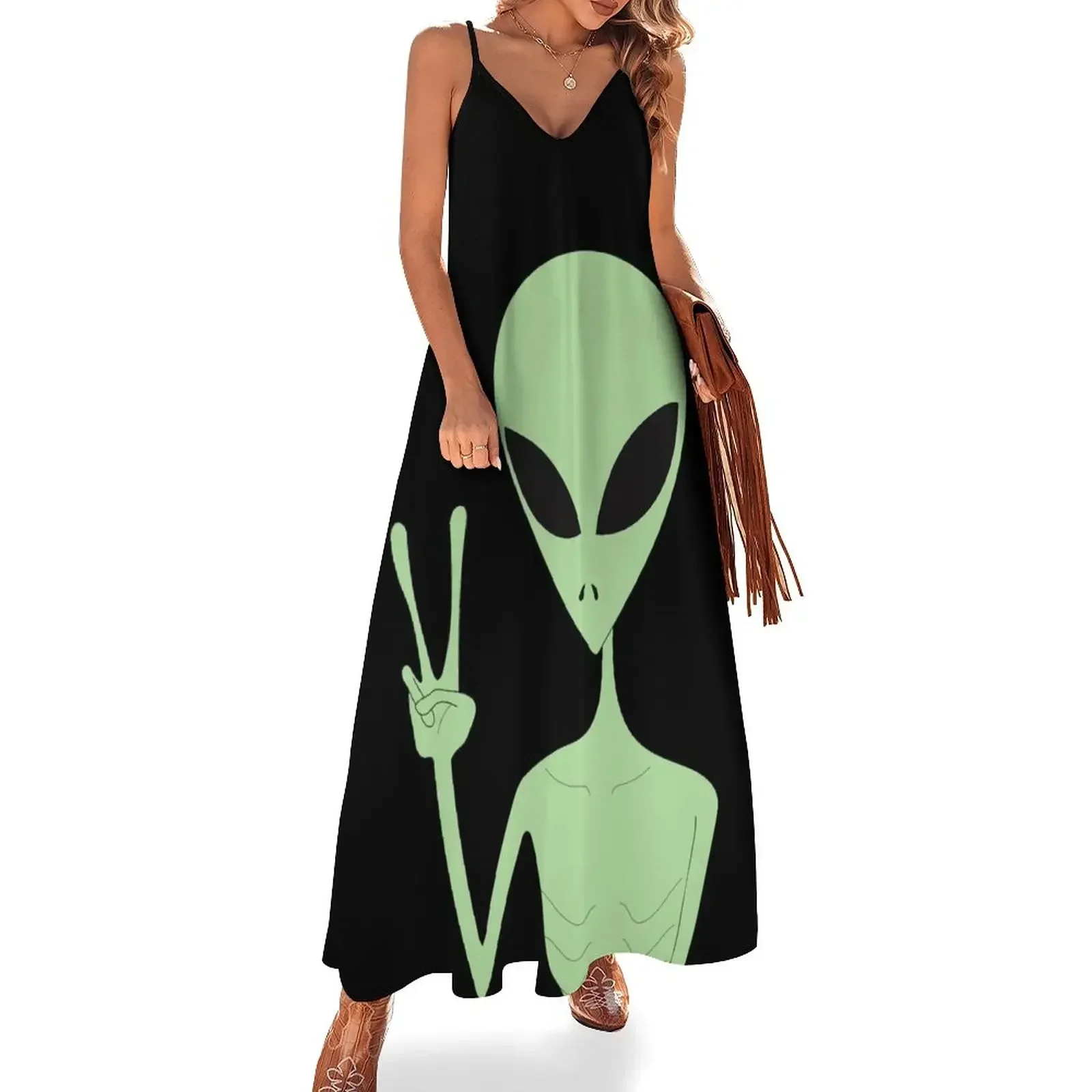 Peace Alien Sleeveless Dress women's clothing korea stylish wedding dresses for parties Dress