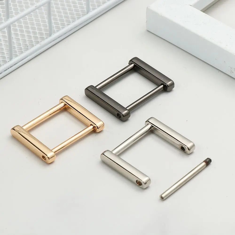 Webbing Buckle Detachable Clasp Leather Craft Rectangle Rings Buckle Bag Loop Strap Connector Screw Rings Buckle