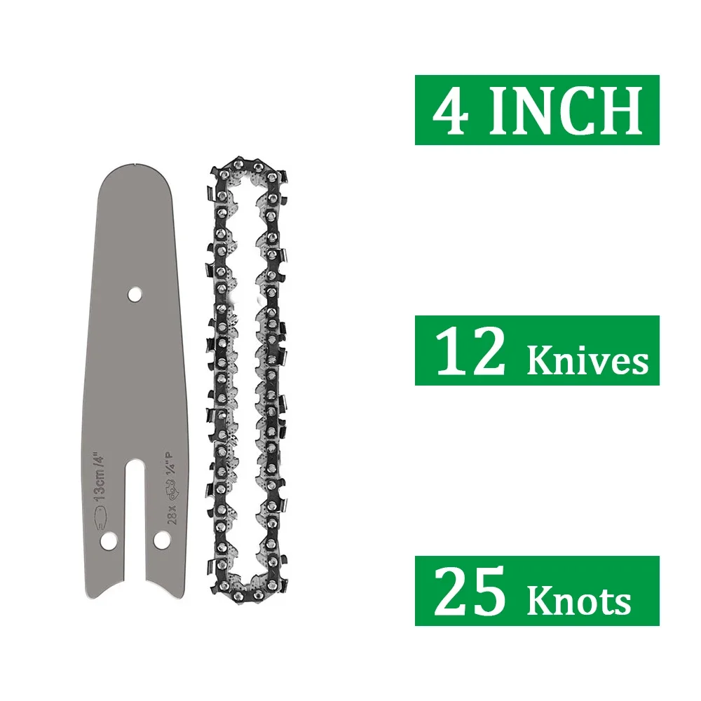 4/6/8 Inch Steel Chain and Guide Plate Set Suit for 4/6/8 Inch Electric Saw Chainsaw Used For Logging Pruning Electric Saw Parts