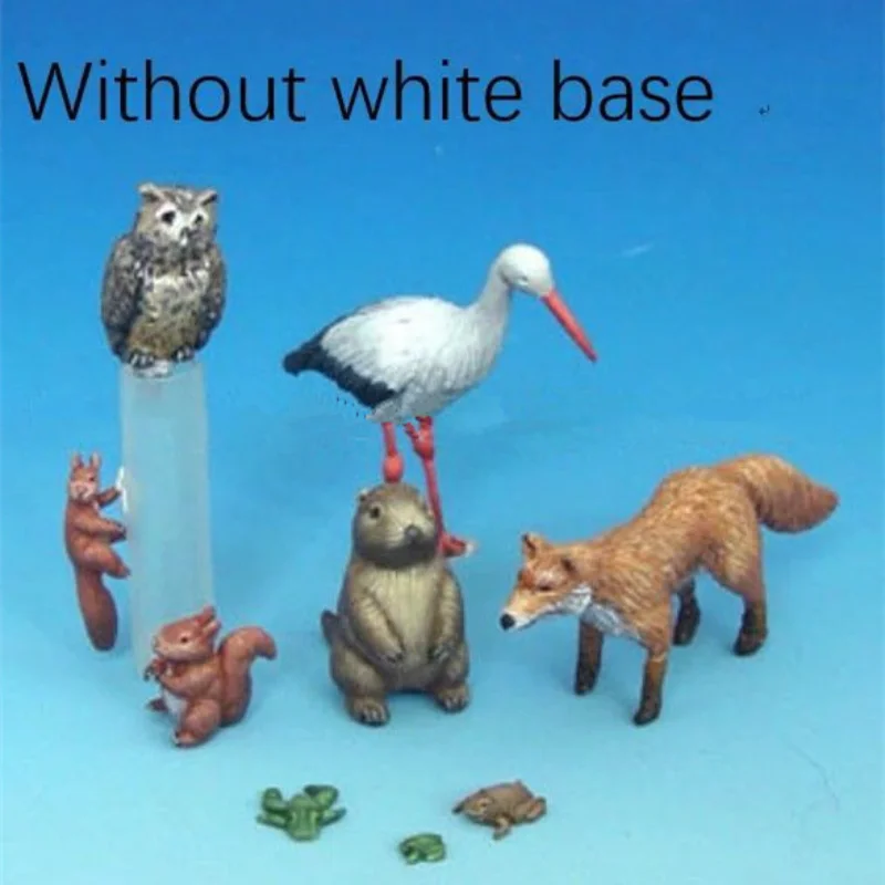 1/35 Scale Resin Model Kit Small Animal Group Diorama Statue Unassembled Unpainted DIY Toys