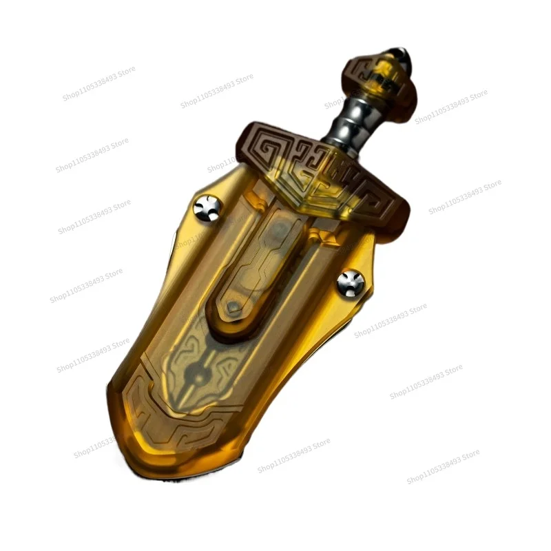 For Guofeng Sword-shaped Mechanical Magnetic Push Card Metal Toy Decompression Black Technology