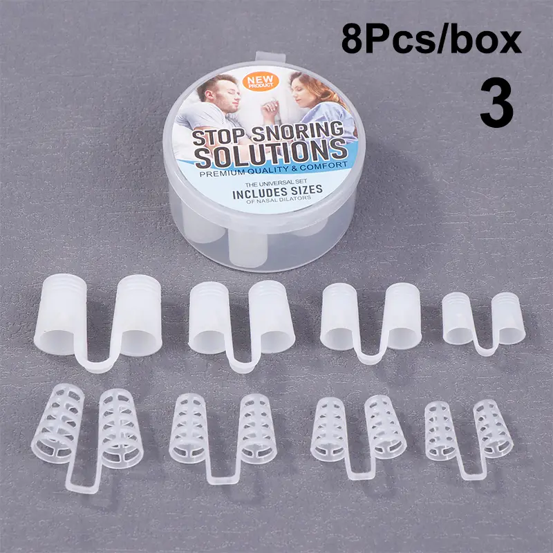 4/8Pcs Silicone Anti Snore Nasal Dilators Apnea Aid Snoring Nose Clip Nose Breathing Apparatus Devices - Image 7