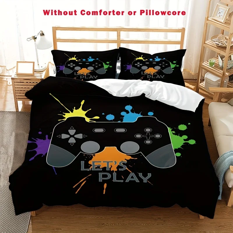 

3pcs Blue Gamepad 3D Printed Duvet Cover Set Super Soft Brushed Digital Printing Duvet Cover Set 1 Duvet Cover 2 Pillowcase