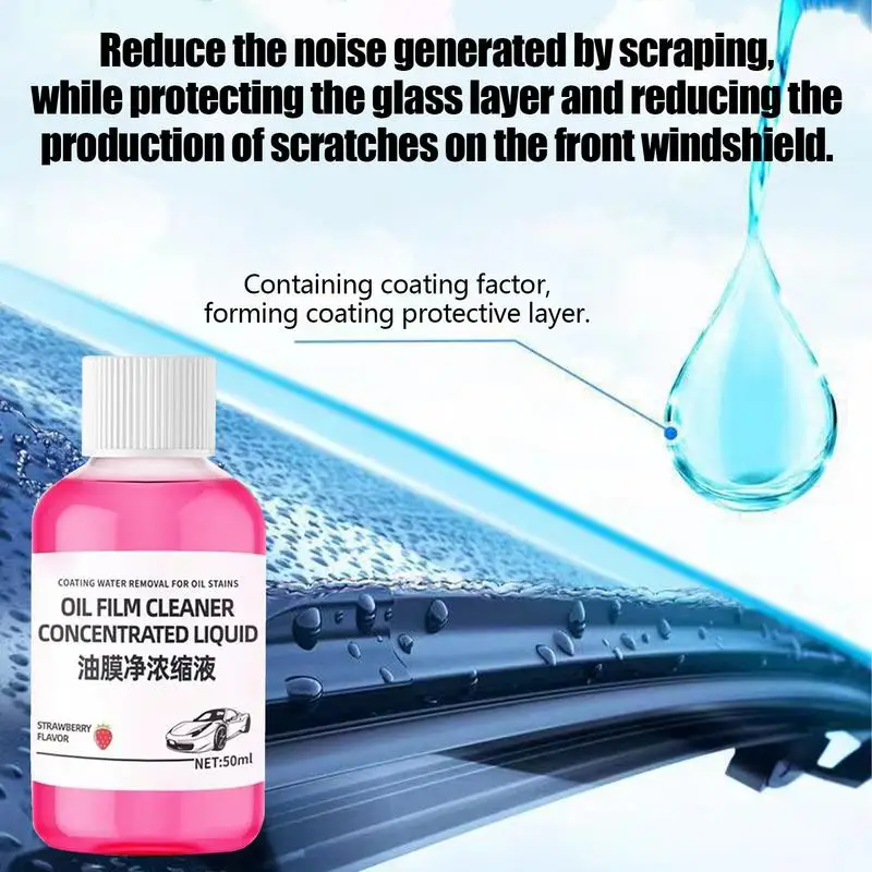 50ml Detergente per pellicole per olio per vetri per auto Liquido concentrato Specchio a lunga durata Windsheild Dispositivo per la rimozione della pellicola per olio per vetri Agente lucidante automatico