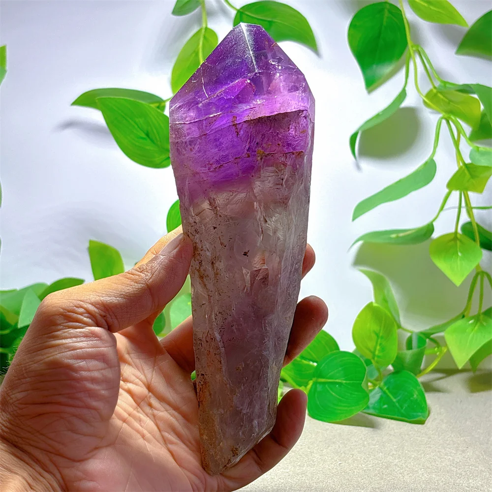 

Amethyst Wand Raw Tower Crystal Natural Stone Quartz Stone Minerals Home Decoration Reiki Energy Healing Garden Decorations Luck