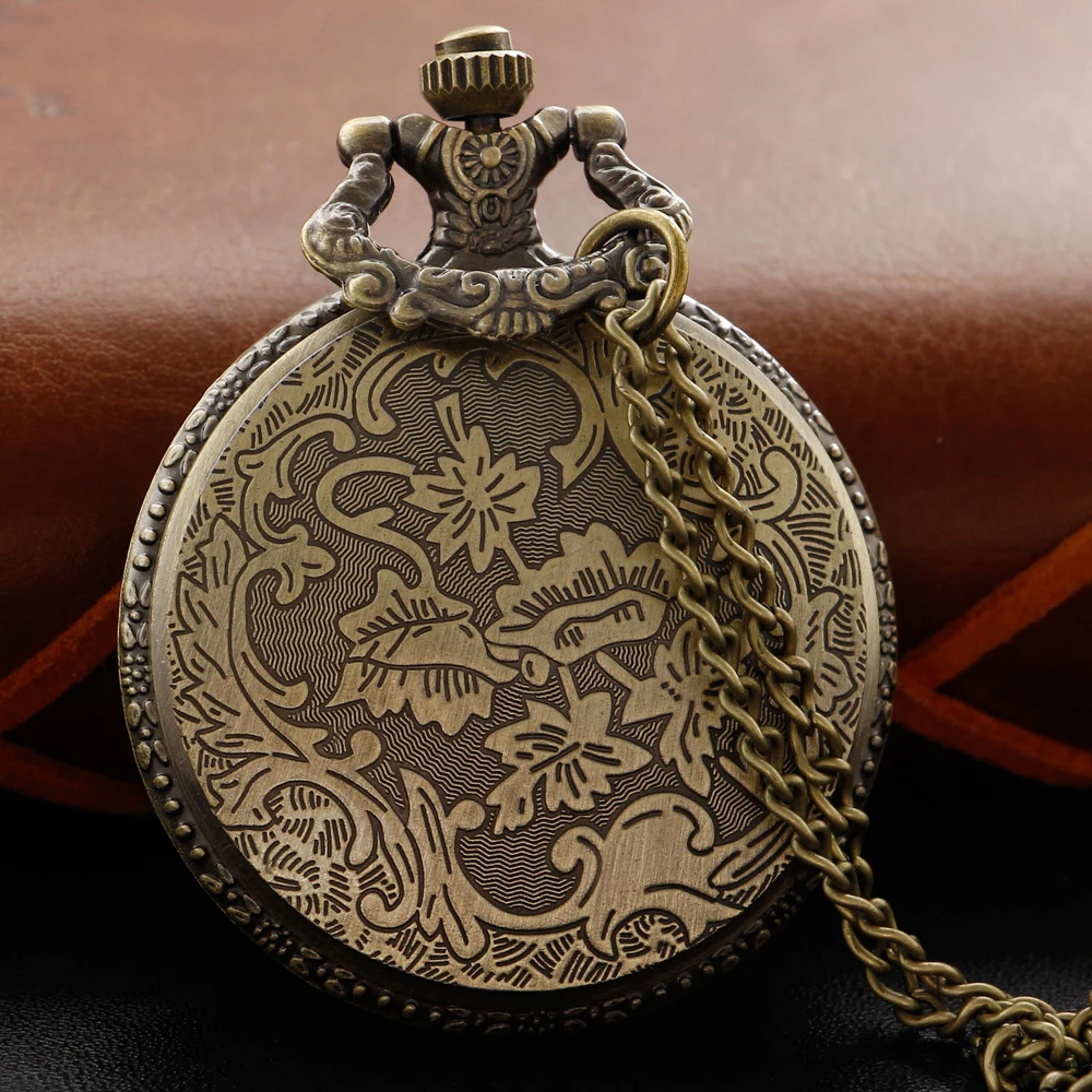 3D Antique Monkey 3D Relief with Chain Quartz Pocket Watch Classic Retro Fashion Style Necklace Pendant Accessories Gift Clock