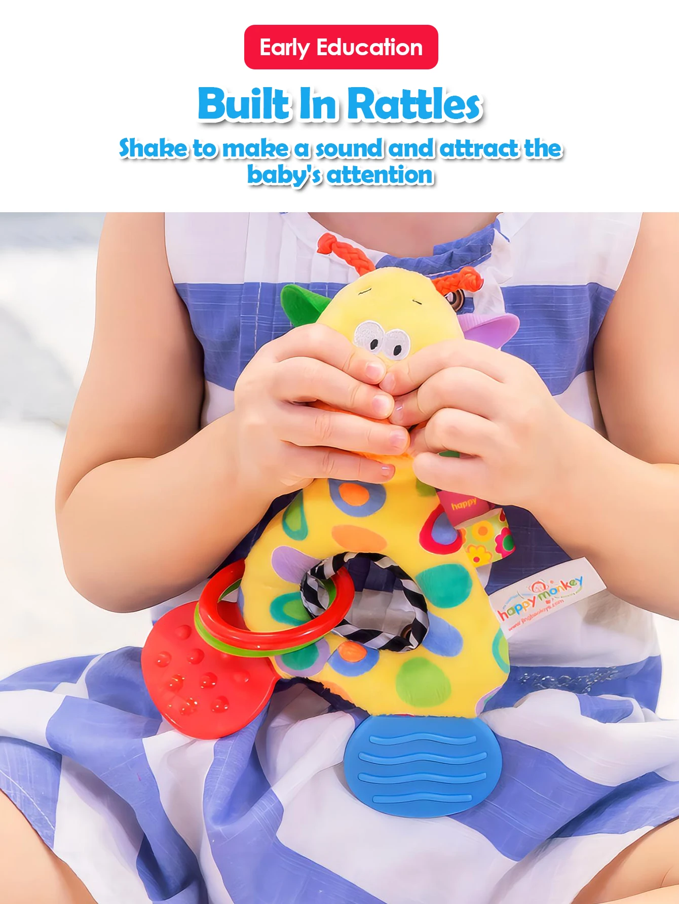 Soft Baby Rattle, Deer Doll 4
