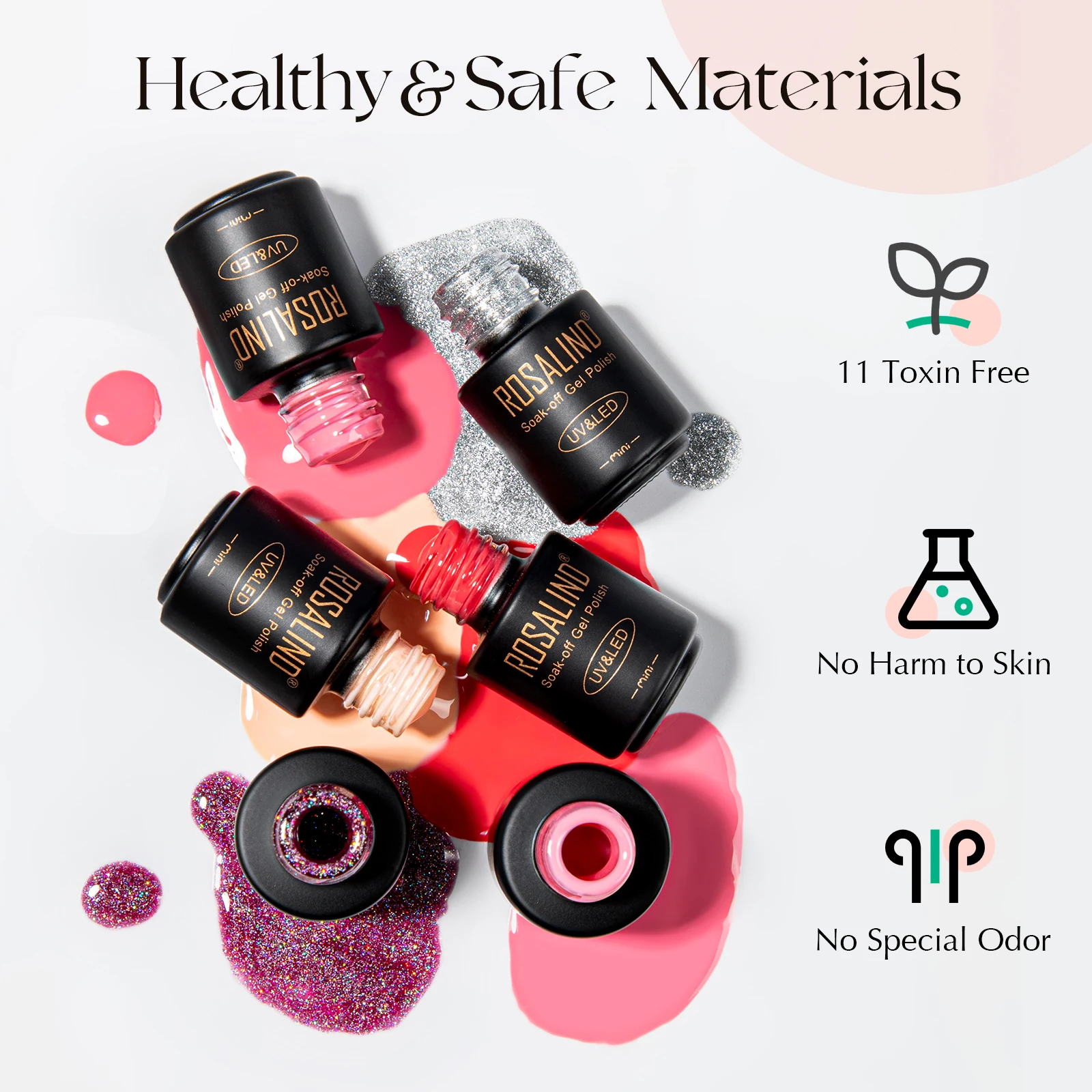 ROSALIND smalto per unghie 38 pezzi/set bottiglia di vetro colore gel smalto set smalto gel smalto per unghie unghie a lunga durata irradiatio UV