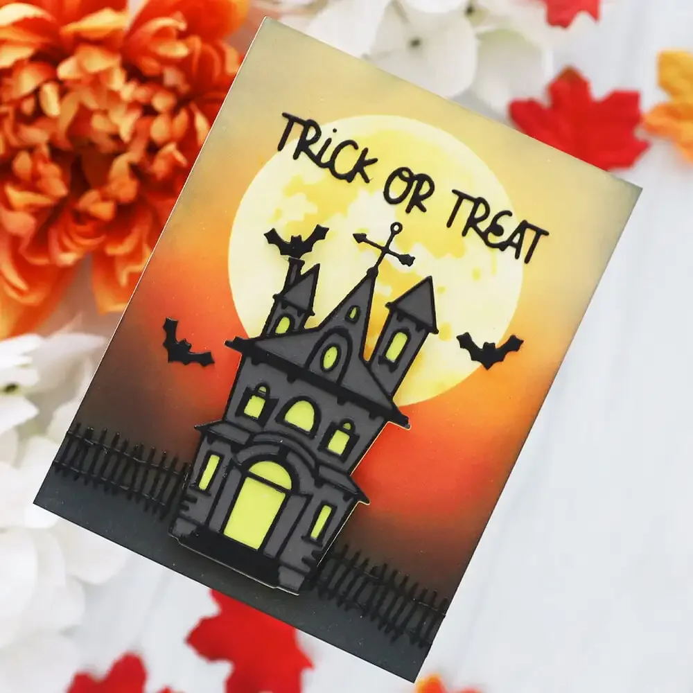 Build and Layer - Trick or Treat Metal Cutting Dies &Stencil Scrapbook Diary Decoration Stencil Embossing Template DIY Greeting