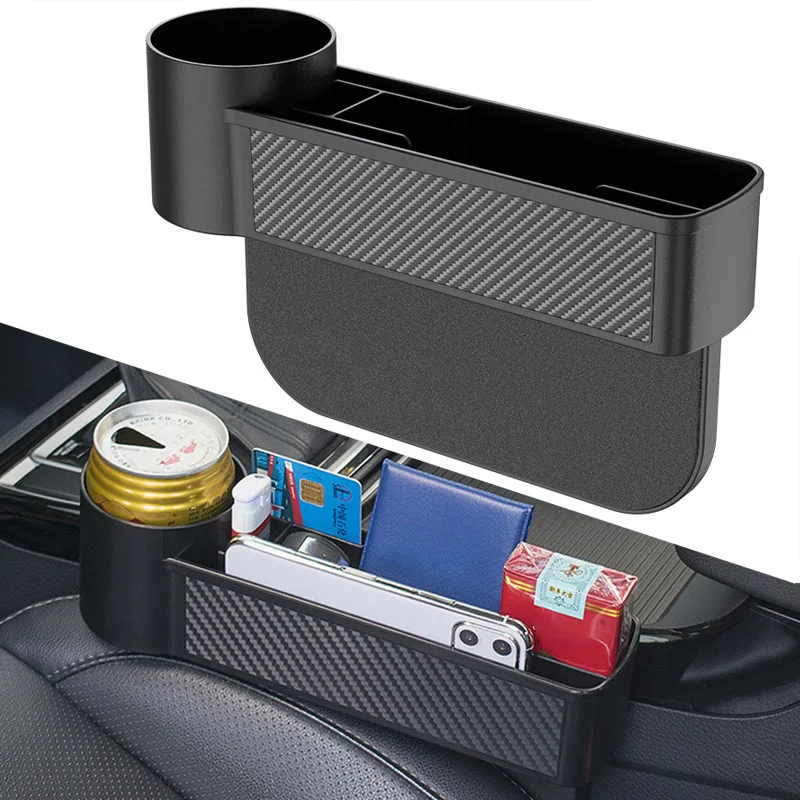 Car Storage Tools Black Auto Car Seat Gap Catcher Filler Storage Box Pocket Organizer Holder Pocket Stowing Tidying Drink