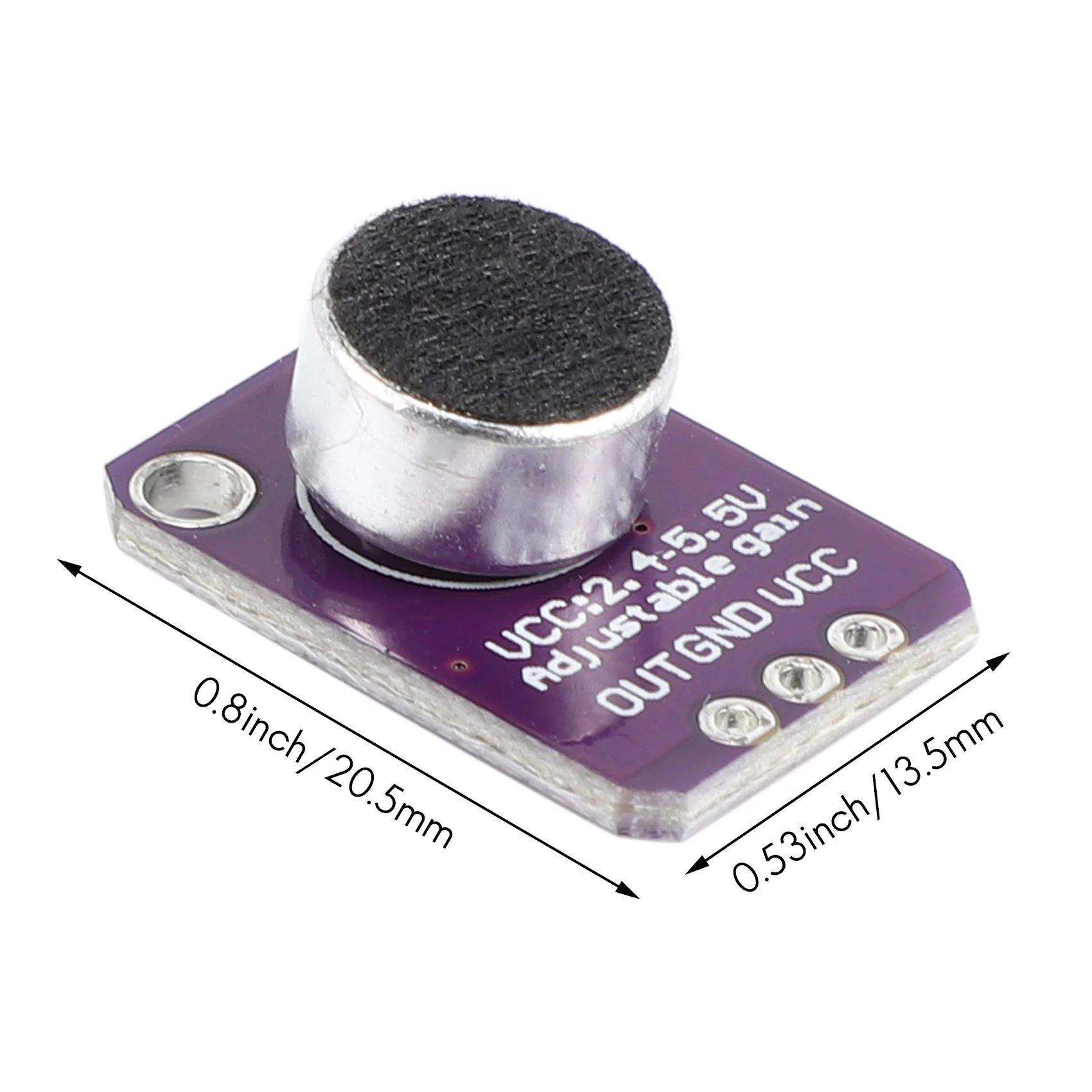 B34B-5Pcs GY-MAX4466 Electret Microphone Amplifier MAX4466 Module Adjustable Gain Breakout Board for Arduino