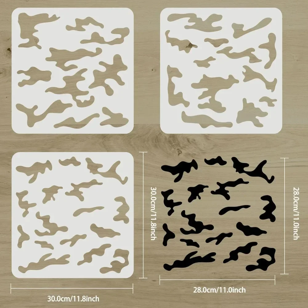 Camo Stencil Kit 11.8x11.8inch Camo Stencils for Spray Paint Camouflage Pattern Stencils for Painting on Wood Canvas