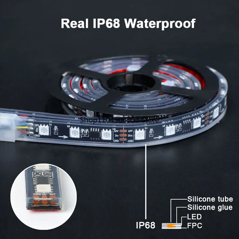 

for Brightness/Luminous Length: IP68 Waterproof Flowing RGBIC Underbody Luminous Car Kit