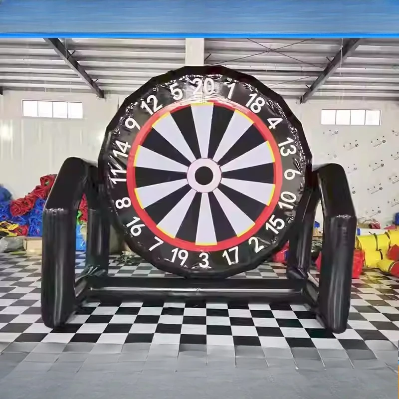 High Giant Outdoor Inflatable Football Dart Board with 6 Footballs and Blower, Sticky Kickball Sports Target Game
